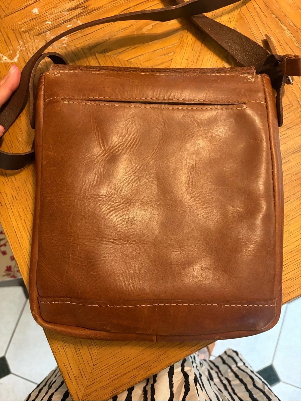 Brown handmade Leather Crossbody Bag